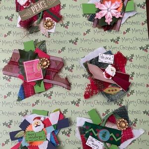 6x$15. 6pcs holiday embellishment for journals. Handcrafted